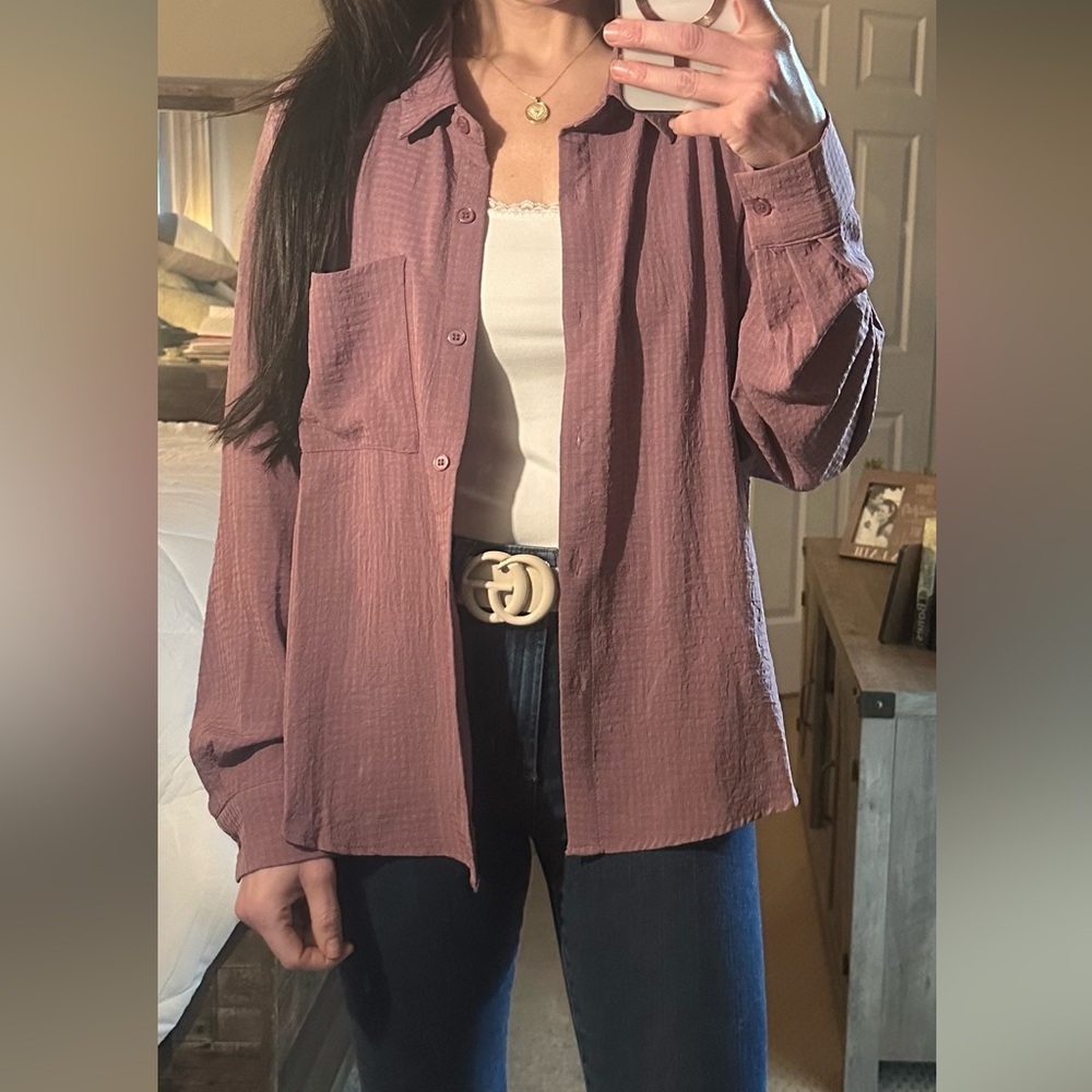 Easel Boxy Button Down Shirt with Relaxed Fit